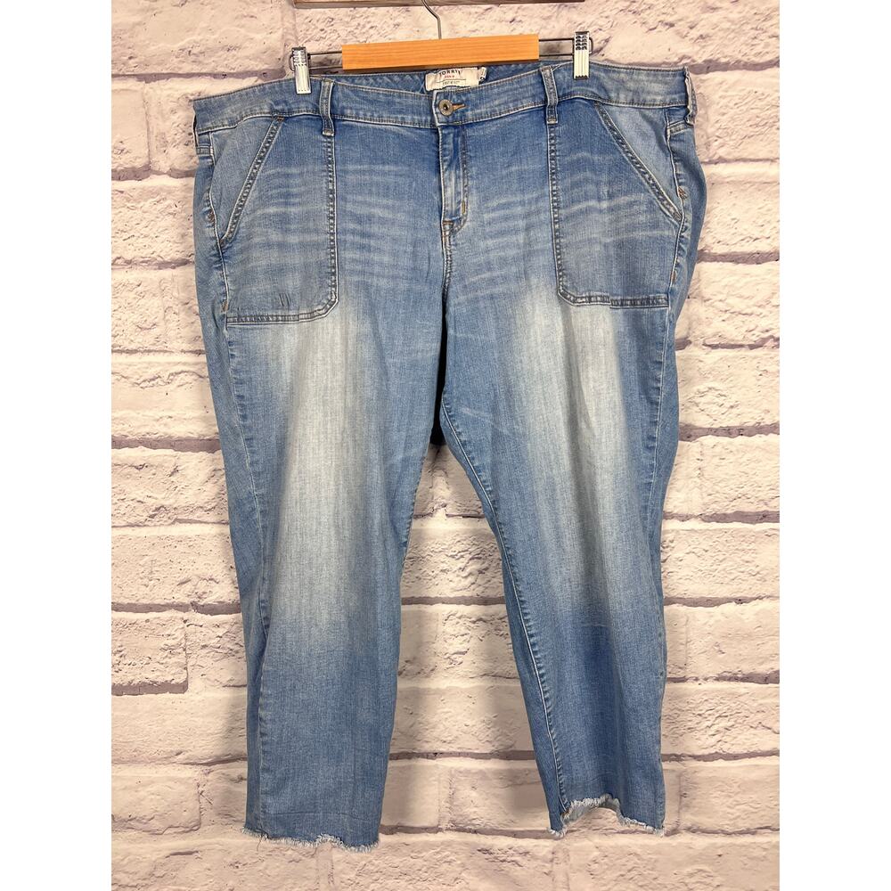 Torrid Womens 26‎ Y2K Coastal Minimalist Staple Outdoors Boyfriend Crop Jeans - Picture 3 of 13
